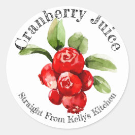 Zuhause Canning Business Cranberry Juice Food Labe Runder Aufkleber