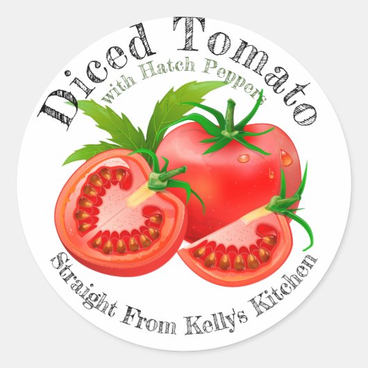 Zuhause Canning Business Diated Tomato Hatch Label Runder Aufkleber (Vorderseite)