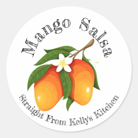 Zuhause Canning Business Mango Salsa Food Label Runder Aufkleber (Vorderseite)