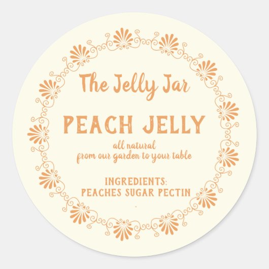 Zuhause Canning Business Peach Gelly Food Label Runder Aufkleber (Vorderseite)