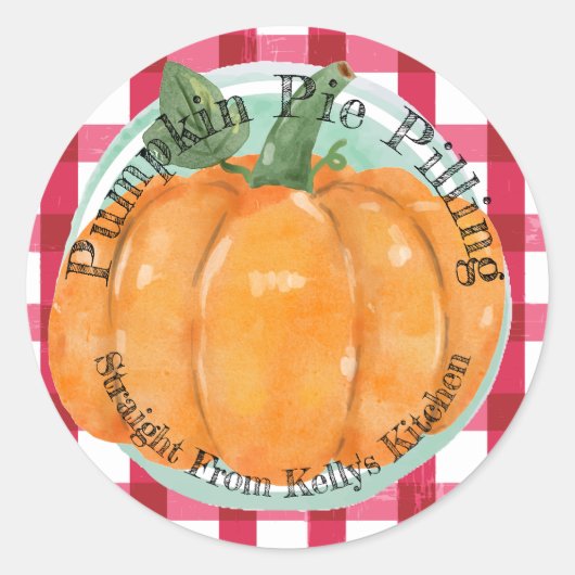 Zuhause Canning Business Pumpkin Pie Filling Label Runder Aufkleber (Vorderseite)