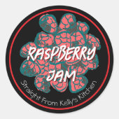 Zuhause Canning Business Raspberry Jam Modern Labe Runder Aufkleber (Vorderseite)