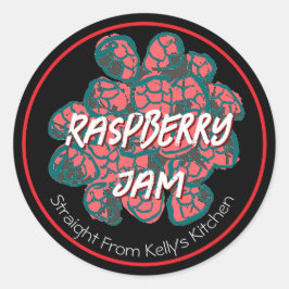 Zuhause Canning Business Raspberry Jam Modern Labe Runder Aufkleber