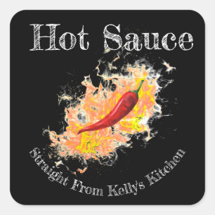 Zuhause Canning Business Sensenmann Hot-Sauce-Food Quadratischer Aufkleber