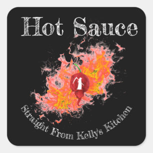 Zuhause Canning Business Sensenmann Hot-Sauce-Food Quadratischer Aufkleber