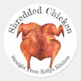 Zuhause Canning Business Shredding Chicken Food La Runder Aufkleber