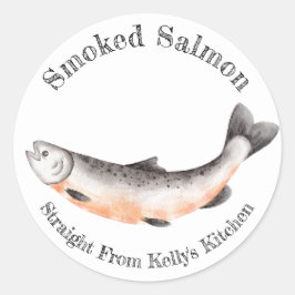 Zuhause Canning Business Smoking Lachs Food Label Runder Aufkleber