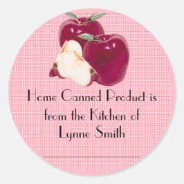 Zuhause Canning Labels — mit Apfel Runder Aufkleber