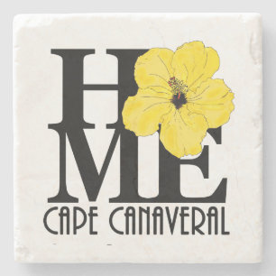 ZUHAUSE Cape Canaveral Yellow Hibiskus Steinuntersetzer