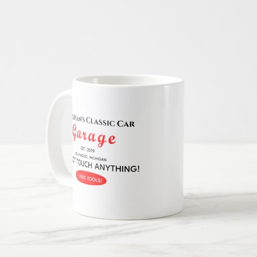 Zuhause Car Mechanic Garage Flying Tools Kaffee Ta Kaffeetasse (Vorderseite Links)