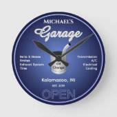Zuhause Car Mechanische Garage Komplett-Uhr Runde Wanduhr (Vorderseite)