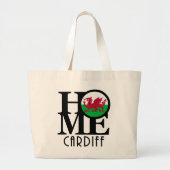 ZUHAUSE Cardiff Wales Jumbo Stoffbeutel (Vorne)