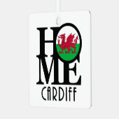 ZUHAUSE Cardiff Wales Keramik Ornament Aus Metall (Vorderseite links)