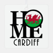 ZUHAUSE Cardiff Wales Keramik Ornament Aus Metall (Vorderseite)