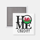 ZUHAUSE Cardiff Wales Magnet (Vorderseite/Rückseite)