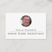 Zuhause Care Assistant mit Foto des Inhabers Visitenkarte (Vorderseite)