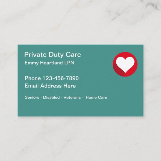 Zuhause Care Visitenkarte (Vorderseite)