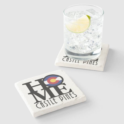 ZUHAUSE Castle Pines Colorado Steinuntersetzer (Seitenansicht)