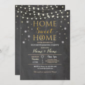Zuhause Chalk Housewarming Schneeflocken Weihnacht Einladung (Vorne/Hinten)