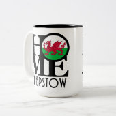 ZUHAUSE Chepstow Wales 15oz Zweifarbige Tasse (Vorderseite Links)