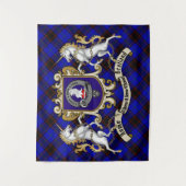 Zuhause Clan Abzeichen & Unicorns mit Tartan Wandteppich (Vorderseite)