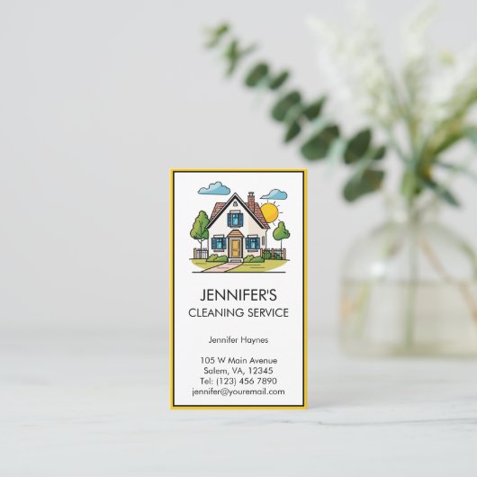Zuhause Cleaner Cleaner Reinigungsservice Moderne, Visitenkarte (Stehend Vorderseite)
