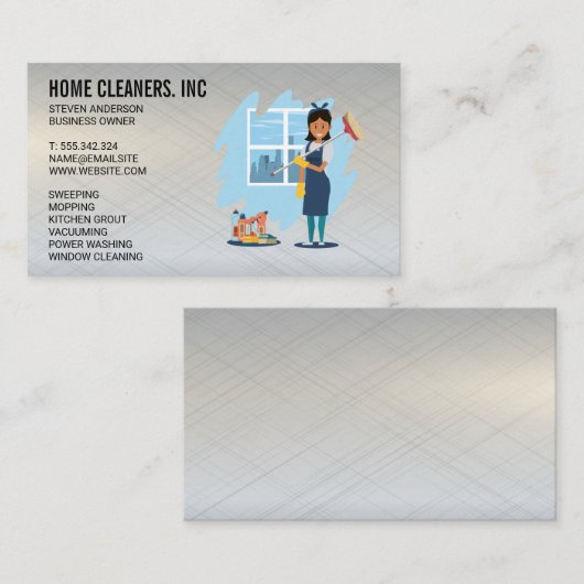 Zuhause Cleaner und Tools Visitenkarte (Vorne/Hinten)