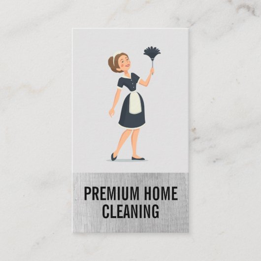 Zuhause Cleaners | Maid | Duster Visitenkarte (Vorderseite)