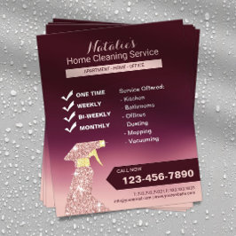 Zuhause Cleaning House Behalt Service Brugndy Ombr Flyer