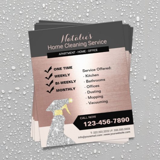 Zuhause Cleaning Housekeeping Service Rose Gold Flyer