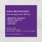 Zuhause Clearing House Wärter Maid Quadratische Visitenkarte (Rückseite)