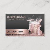 Zuhause Clearing Service Moderne Rose Gold Glitzer Visitenkarte (Vorderseite)