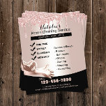 Zuhause Clearing Service Rose Gold Glitzer Tropfen Flyer<br><div class="desc">Zuhause Cleaning Service Moderne Rose Gold Glitzer Tropfen Flyer.</div>