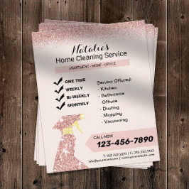 Zuhause Clearing Service Rose Gold Housekeeping Flyer