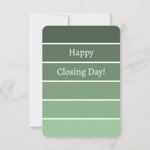 Zuhause Closing Herzlichen Glückwunsch Grüner Pain Mitteilungskarte