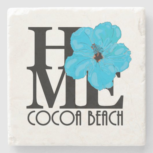 ZUHAUSE Cocoa Beach Blue Hibiskus Steinuntersetzer (Vorderseite)