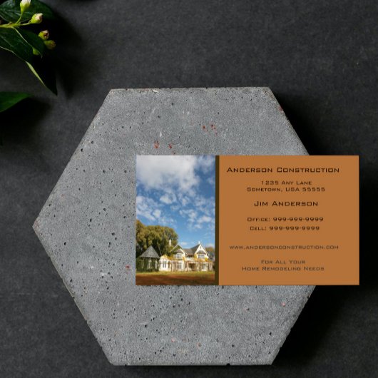 Zuhause Construction Business Card - Kupfer Visitenkarte