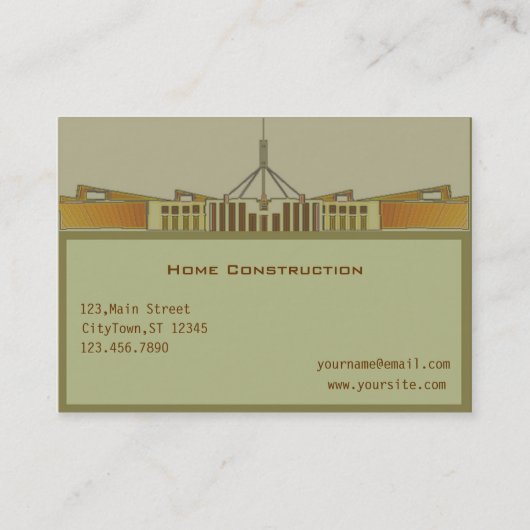Zuhause Construction Business Card Visitenkarte (Vorderseite)