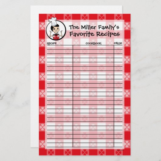 Zuhause-Cookin' Benutzerdefinierter Rezept-Saver (Vorne/Hinten)