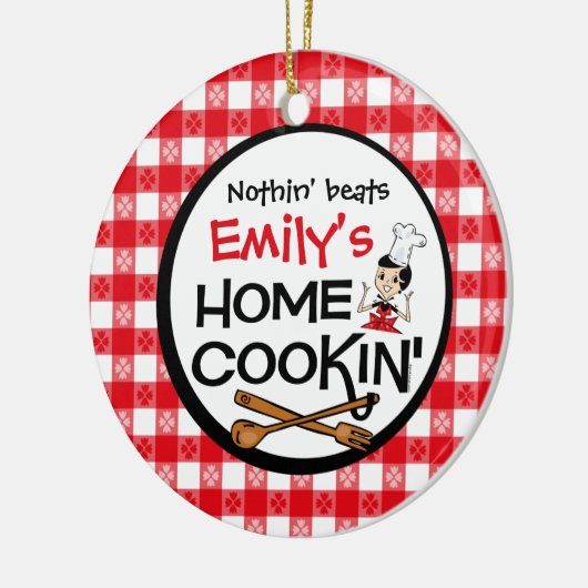 Zuhause Cookin personalisierte Verzierung Keramik Ornament (Links)
