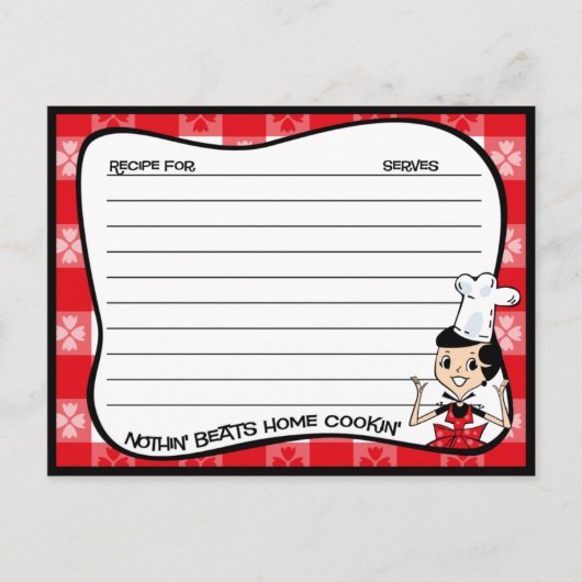 Zuhause Cookin' Rezept Cards Postkarte (Vorderseite)