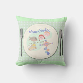 Zuhause Cooking Funny Retro Food Slogan Kissen