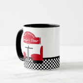 Zuhause Cooking Name Koch Diner Retro Cups Tasse (Vorderseite Links)