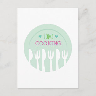 Zuhause Cooking Postkarte