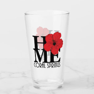ZUHAUSE Coral Springs Red Hibiskus Glas