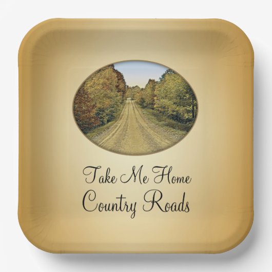Zuhause Country Roads - Paper Plate Pappteller (Vorderseite)