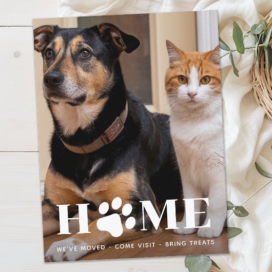 Zuhause Custom Pet Foto wir verschoben Hunde beweg Ankündigungspostkarte
