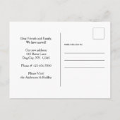 Zuhause Custom Pet Foto wir verschoben Hunde beweg Ankündigungspostkarte (Rückseite)