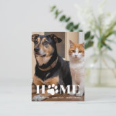 Zuhause Custom Pet Foto wir verschoben Hunde beweg Ankündigungspostkarte (Stehend Vorderseite)