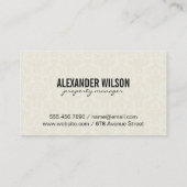 Zuhause | Damaskus Visitenkarte (Rückseite)